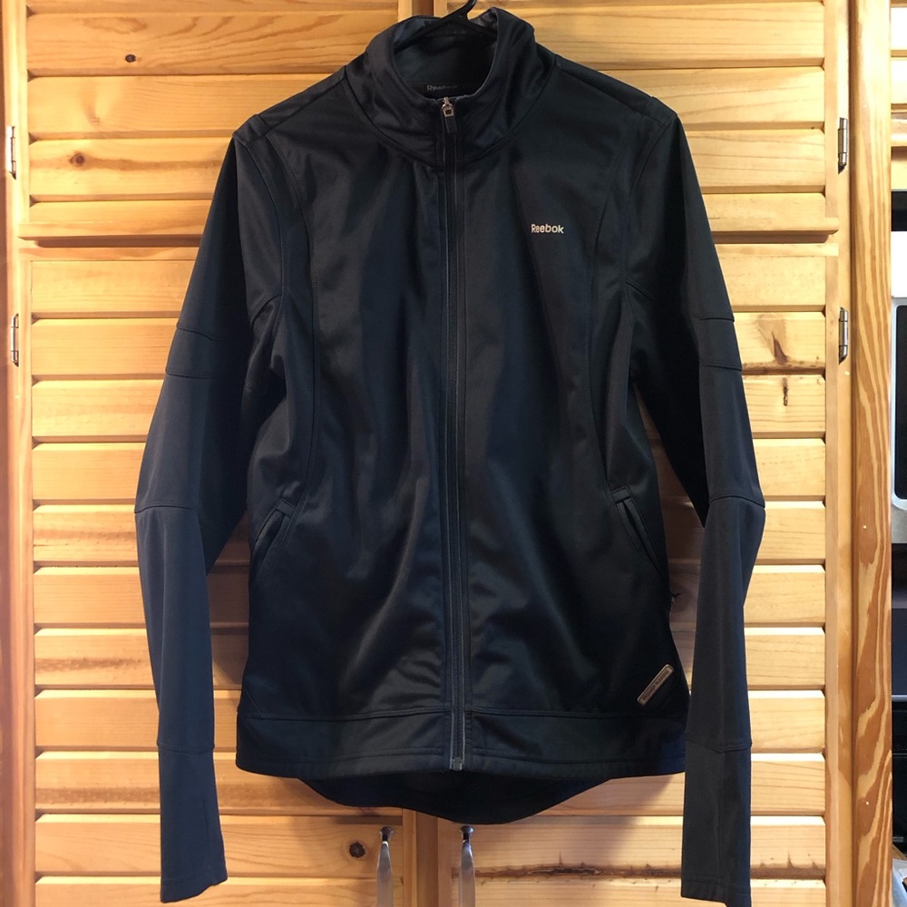 Reebok Women’s Premier Running Black Full-Zip Jacket, Size M